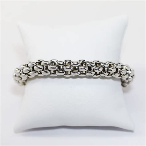 The Silver Queen. FOPE 18K Gold Novecento Mesh Link Bracelet